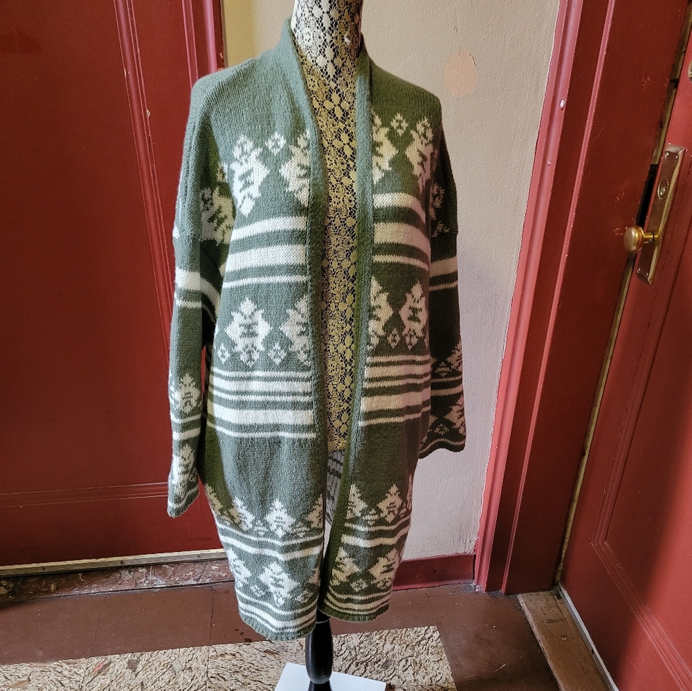 KNOX ROSE WOMEN'S OPEN FRONT KNITTED CARDIGAN SIZE L